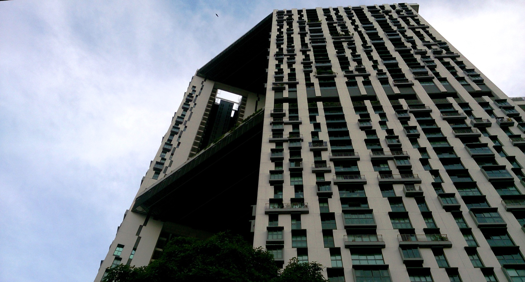 Las torres residenciales del HDB Pinnacle@Duxton, con sus pasarelas ajardinadas.